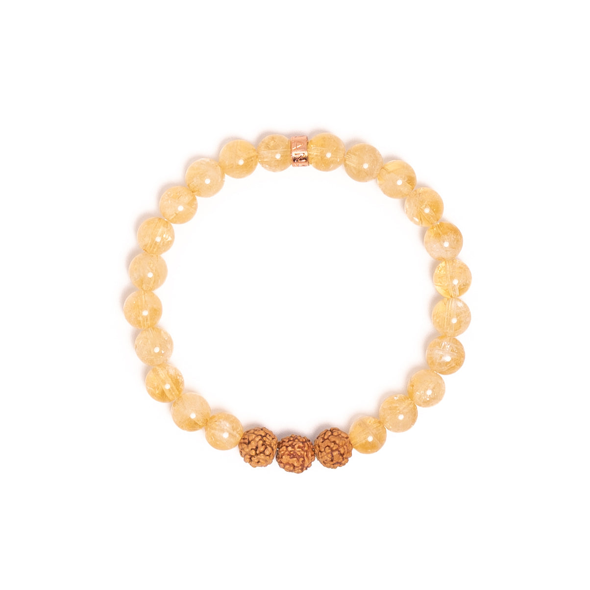 Armband aus Citrin mit Rudraksha