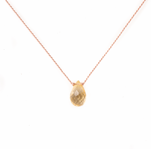 Citrien druppel ketting